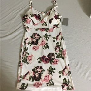 White and Pink Floral Bodycon J for Justify Dress
